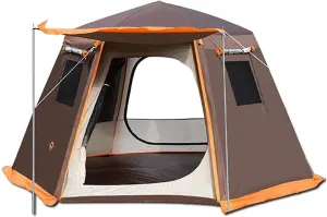 GERRIT Family Camping Tent, Instant Hexagonal Tent, Waterproof, Windproof, UV Resistant Travel and Hiking Home (Color : A, Size : 330x330x195cm)