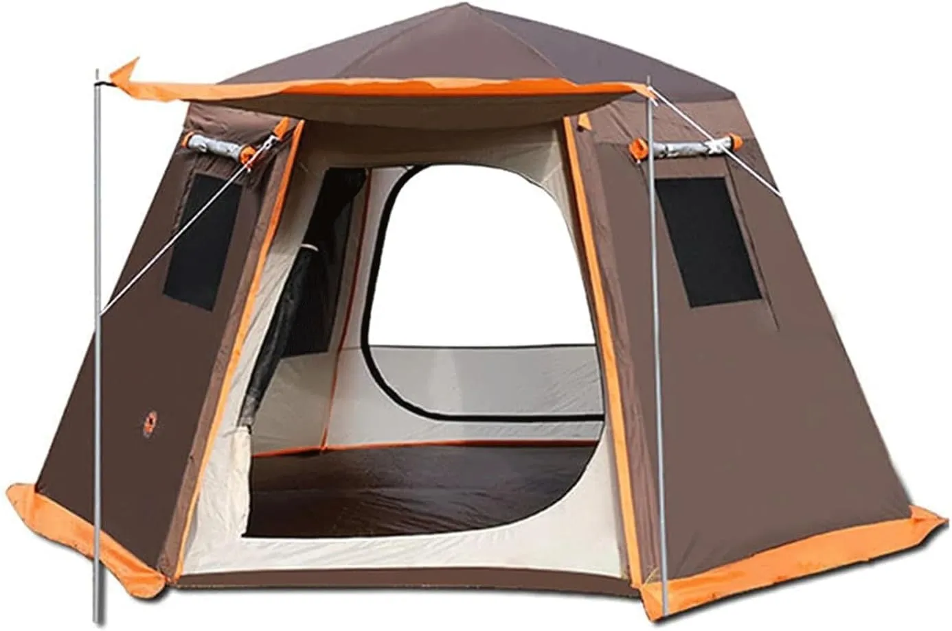 GERRIT Family Camping Tent, Instant Hexagonal Tent, Waterproof, Windproof, UV Resistant Travel and Hiking Home (Color : A, Size : 330x330x195cm)