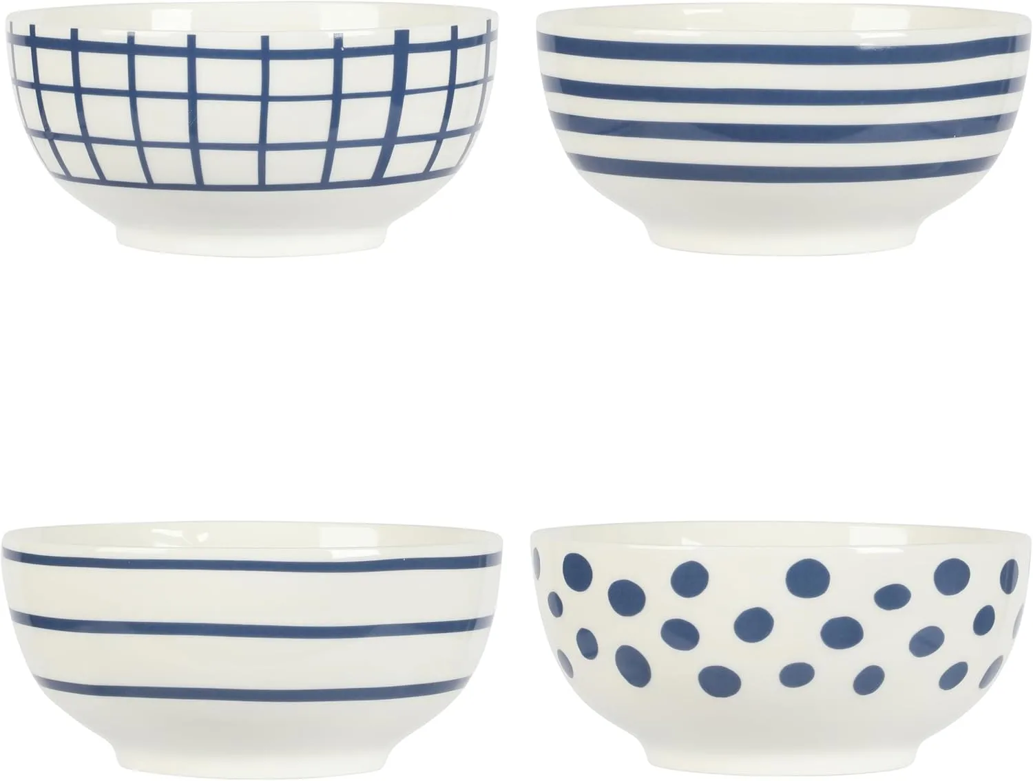 Gibson Home Seaboard Decorated White and Blue Porcelain Plates and Bowls Dinnerware Set