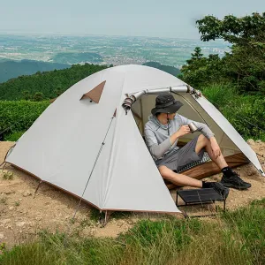 GIZNXBA 2/3 Person Camping Tent, Easy Setup Waterproof Family Dome Tent for Camping with Rainfly, Portable Double Layer Family Tent for Outdoor Camping, Hiking (Color : /White, Size : 2 Person)