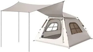 GIZNXBA Camping Tent, Pop-Up Family Tent for Instant Easy Setup, Windproof Portable Tent with Carry Bag, Backpacking Tents with Rainfly for Family Camping, Hiking (Color : /Brown, Size : A)