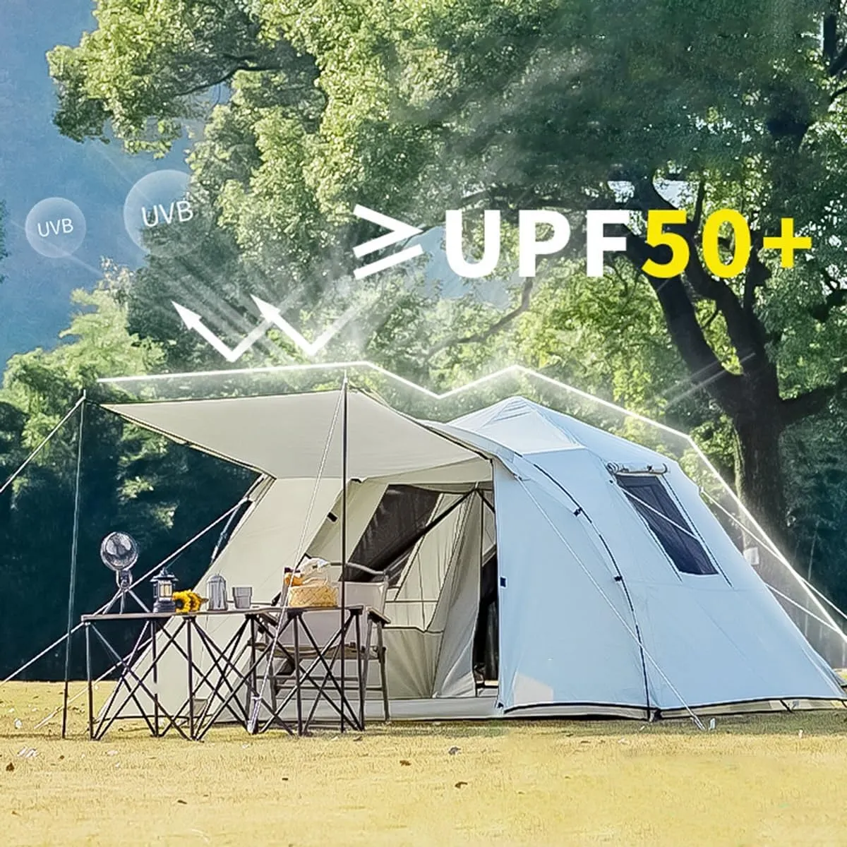GIZNXBA Instant Tent Pop Up Camping Tent 2-3 Person Beach Tent Sun Shelter, Easy Set Up Windproof Camping Tent for Camping, Hiking, Fishing, Backpacking Traveling Outdoor