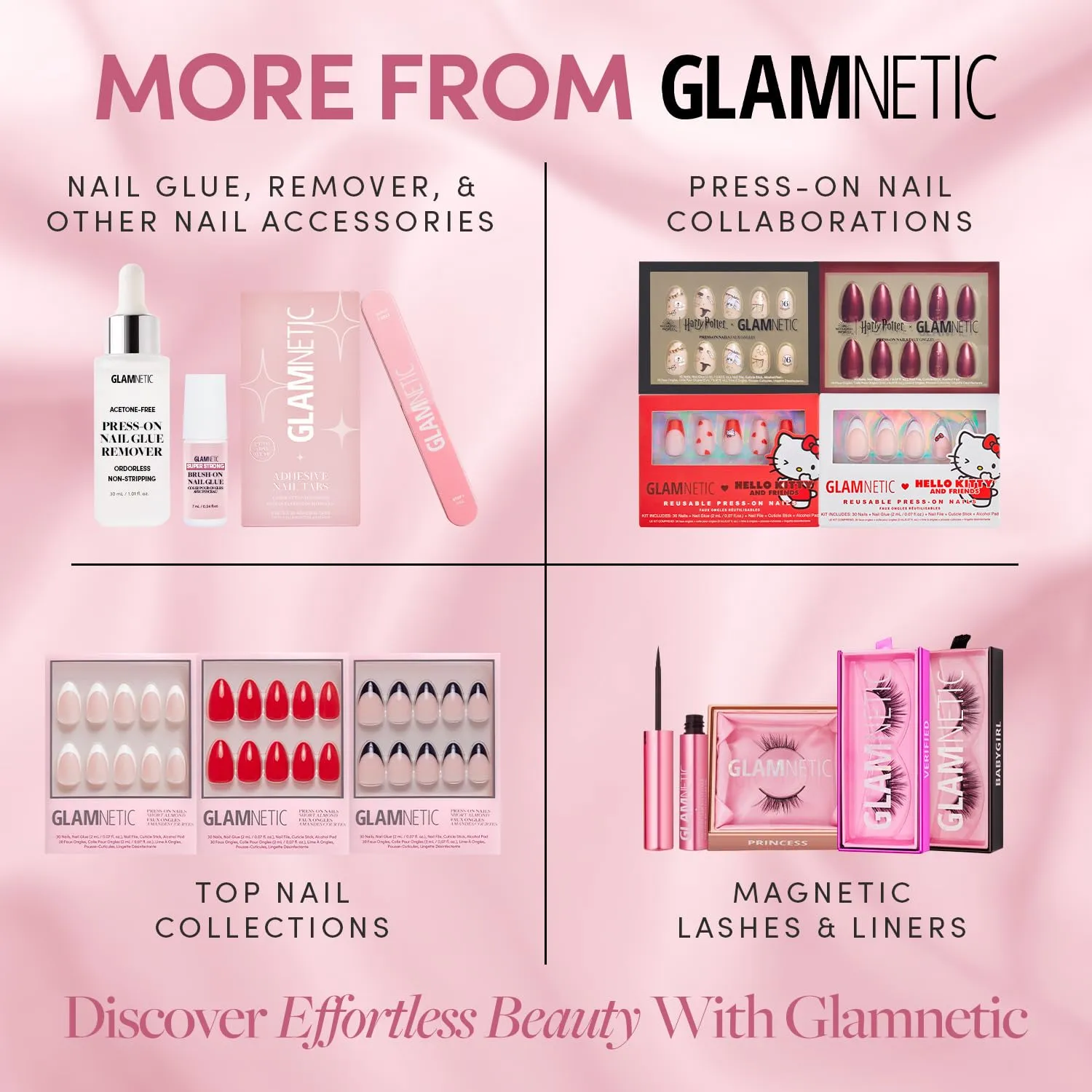 Glamnetic Press On Nails - Wild Card | Opaque UV Finish Short Pointed Almond Shape, Reusable Pastel Nails in 12 Sizes - 24 Nail Kit with Glue