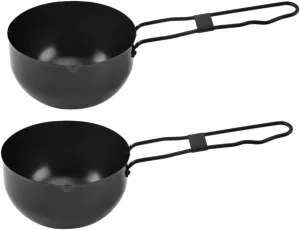 GLEAVI 2pcs Camping Cookware Lightweight Outdoor Soup Pots Smooth for Cooking Soup Ramen and Rice Easy to Carry for Picnics and Camping Adventures