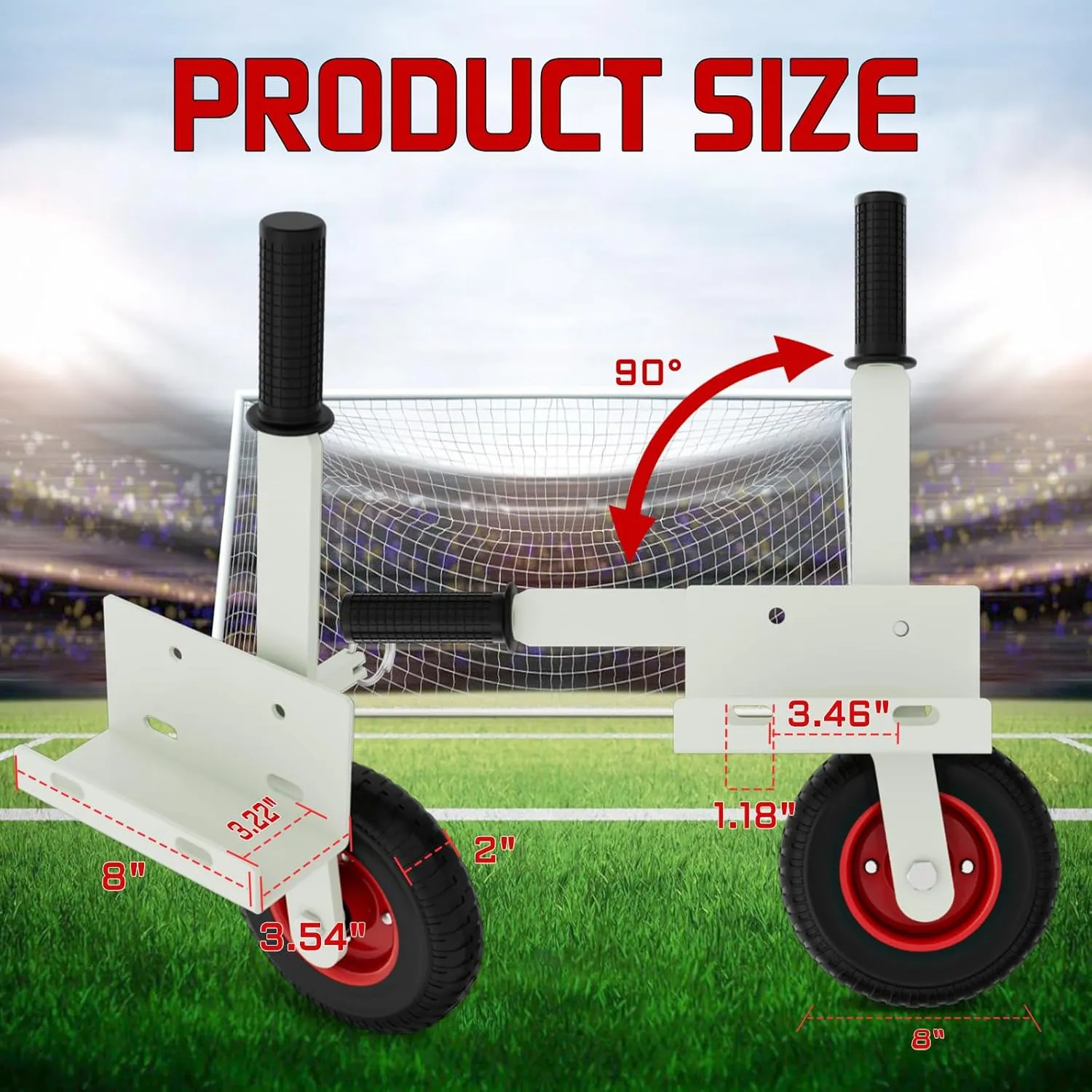 Goal Mover Heavy-Duty Lift Mover Tool Set, 1300LBS Capacity Soccer Goal Dolly, Lever Mechanisms Available with High Lift Wheels, Chicken Coop Mover, Replacement Soccer Goal (2 Pack)