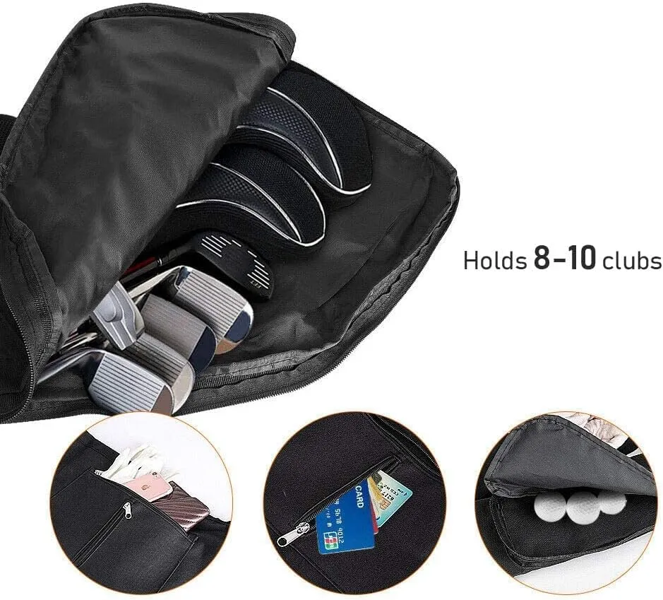 Golf Carry Bag, Portable Driving Range Carrier Foldable Golf Club Bag, Water Resistant Mini Golf Bag Multi Colors, Gift for Men Women Golfer Customizable