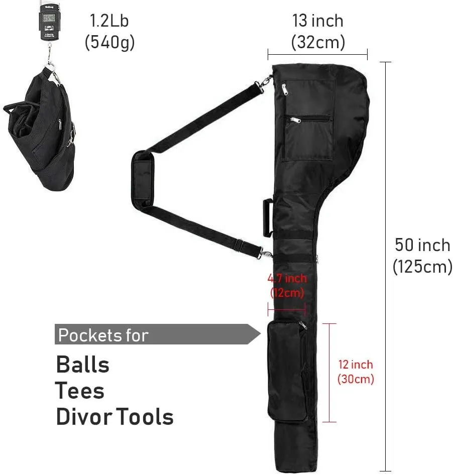 Golf Carry Bag, Portable Driving Range Carrier Foldable Golf Club Bag, Water Resistant Mini Golf Bag Multi Colors, Gift for Men Women Golfer Customizable