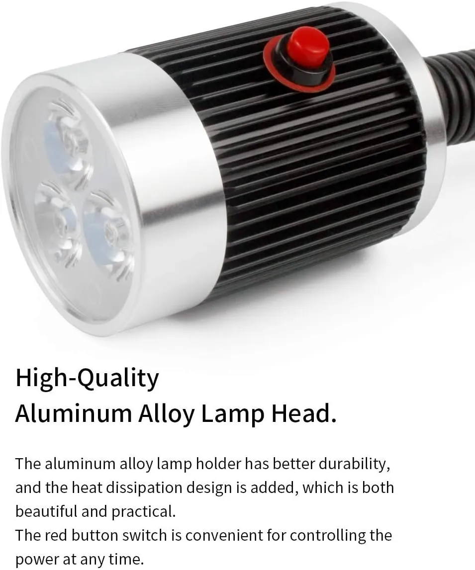 Gooseneck Led Light, Led Machine Light, Clamp gooseneck Light 900 Lumen 120 Volt Fixed with C Clamp Industrial Lighting Work Lamp for Machine Tools and Lathe