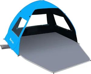 Gorich Easy Pop Up Beach Tent for 3-4 Person, UPF 50  UV Protection Beach Umbrella Sun Shelter, Portable Lightweight Cool Cabana Shade with Easy Foldable & Instant Setup