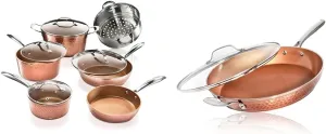 Gotham Steel Hammered Collection Pots, Pans and Frying Pan Set