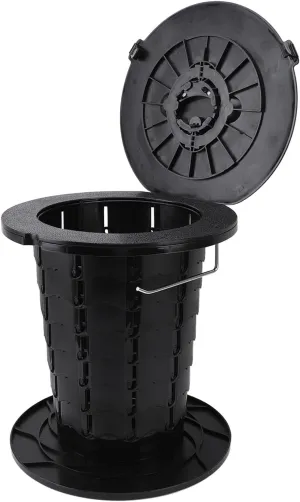 GOTOTOP Portable Toilet, Folding Camping Toilet Plastic Porta Potty Adjustable Height Outdoor Toilet Retractable Car Toilet with Trash Bags for Hiking Travel Trucks Fishing Black