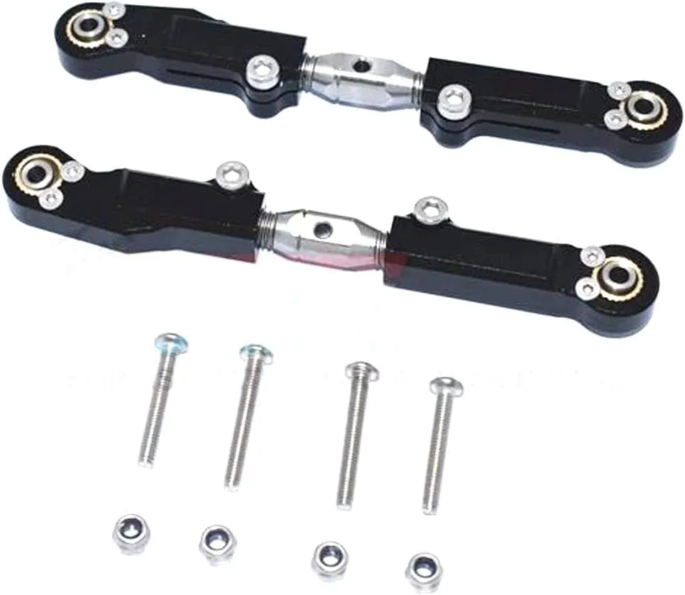 GPM Arrma 1/7 Limitless/Infraction Aluminum Stainless Steel Rear Upper ARM TIE Rod -10PC Set (Black)