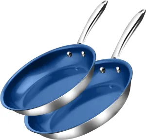 Granitestone Ceramic Non Stick Frying Pans Nonstick Skillet, 10 & 11.5 Inch Stainless Steel Pans for Cooking Non Toxic, Nonstick Frying Pan Skillets, Non Toxic PFOA PFOS Free, Oven and Dishwasher Safe
