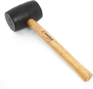 GreatNeck RM16 Rubber Mallet, 16 Oz. Rubber Hammer, Mallet with Hardwood Handle, Surface-Safe for Woodworking, Automotive, and Tile Projects