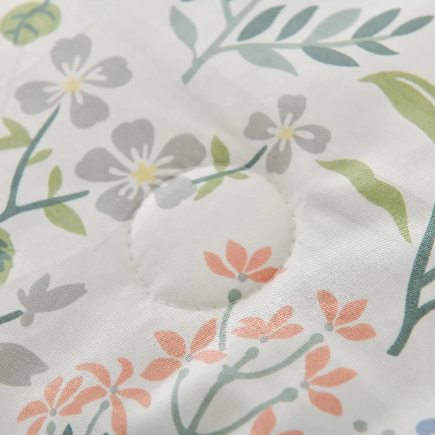 Green Floral Comforter Set King Size 100% Cotton Comforter 3 Pieces Soft Lightweight Reversible Retro Floral Bedding Sets for All Season