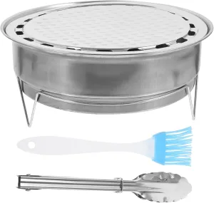 Grilling Charcoal Stainless Steel BBQ Grill Outdoor Camping Pot BBQ Tool Portable Grill