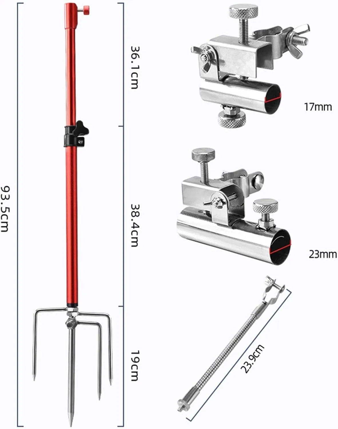 Ground Fishing Rod Holder Stake,Sturdy, Stable, Multifunction Suppot Stand for Hiking Garden Fishing Backpacking Picnic