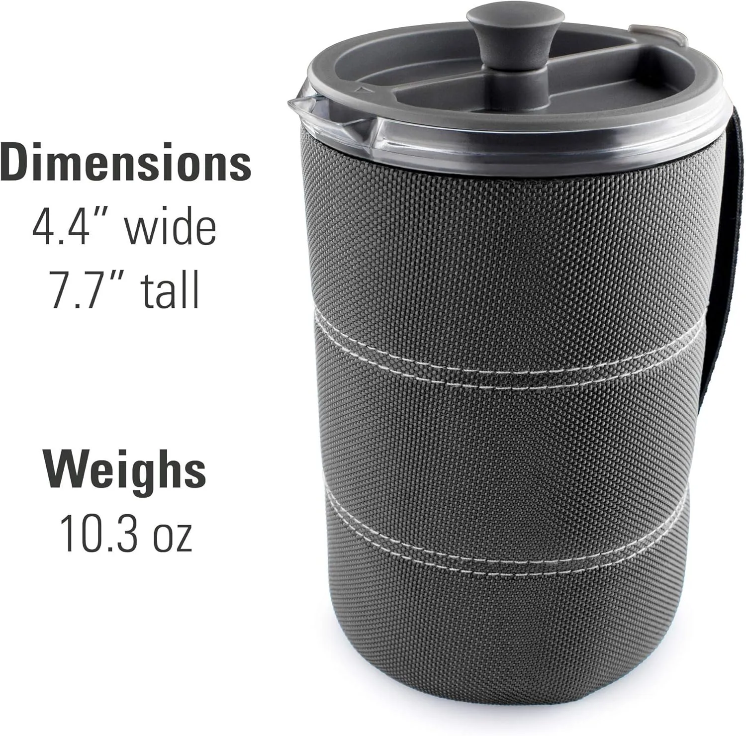 GSI Outdoors, 30 Fl Oz JavaPress, French Press Coffee Maker for Camping and Travel, Graphite