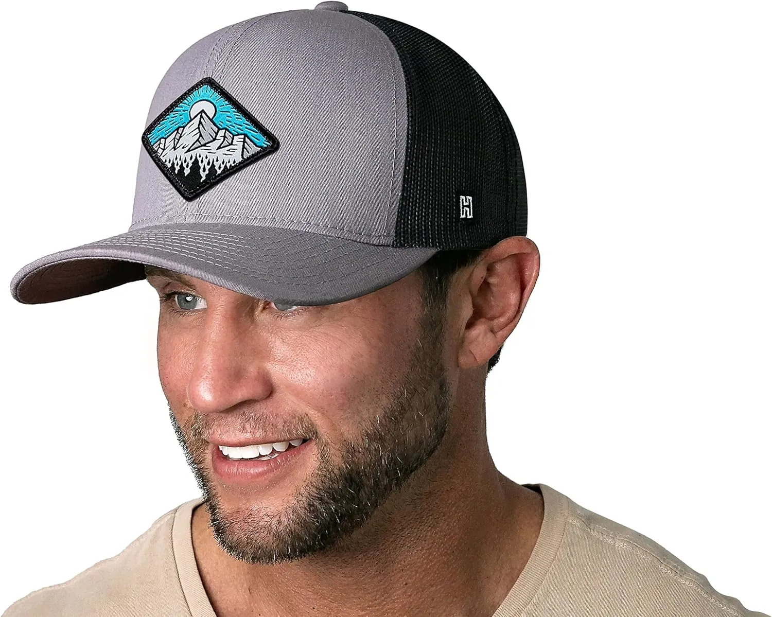 HAKA Camping Trucker Hat, Mountain Mesh Outdoor Hat for Men & Women, Adjustable Snapback Baseball Cap, Golf Hat