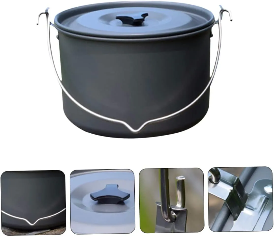 HANABASS 2pcs Hanging Pot Aluminum Alloy Travel Light Pan
