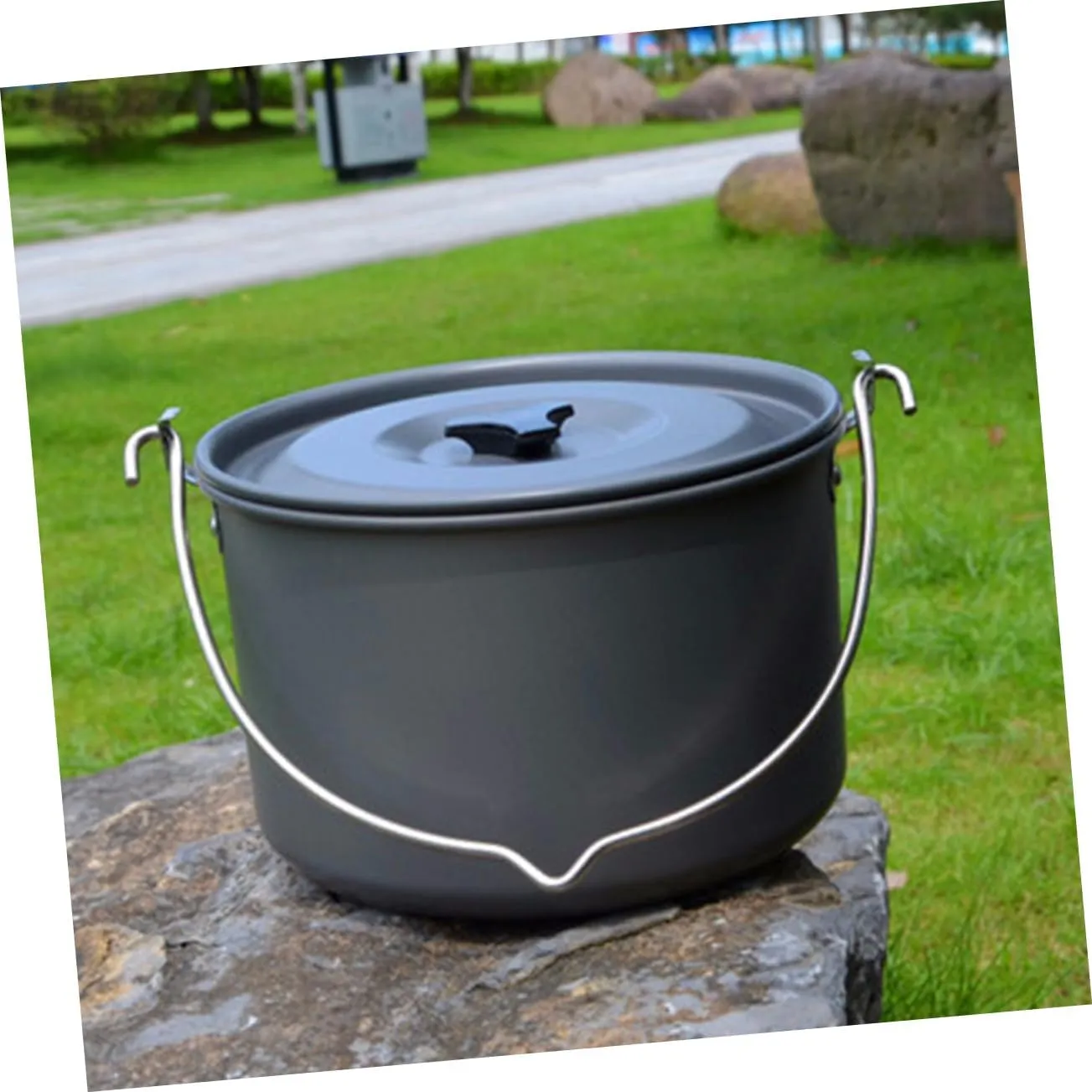 HANABASS 2pcs Hanging Pot Aluminum Alloy Travel Light Pan