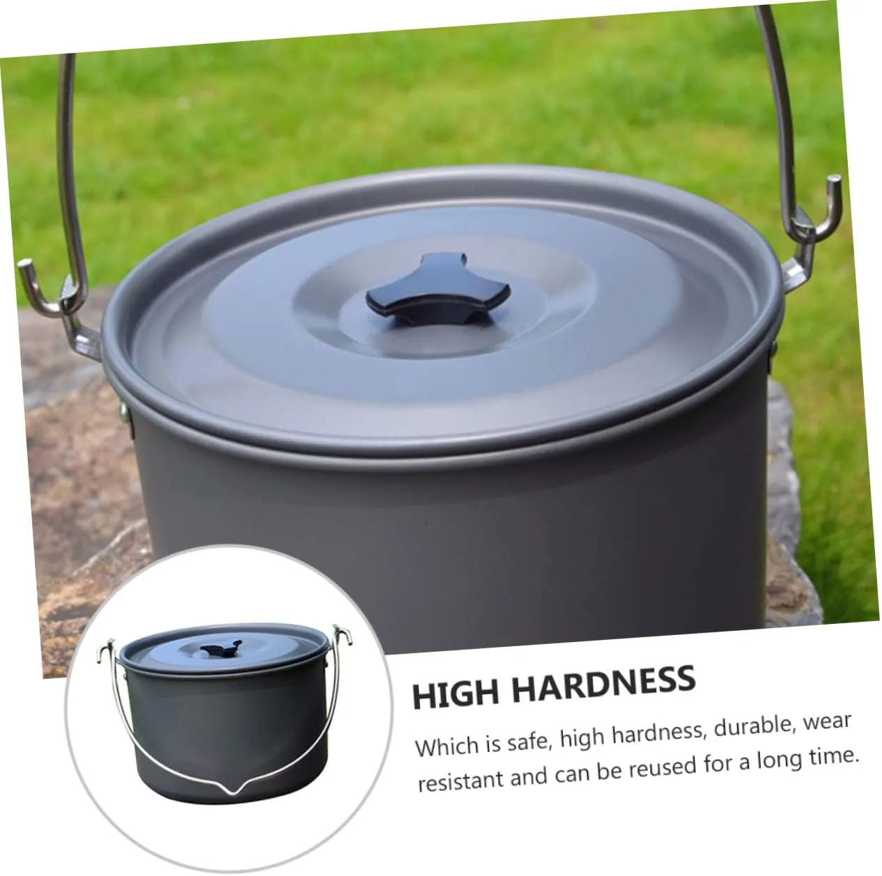 HANABASS 2pcs Hanging Pot Aluminum Alloy Travel Light Pan