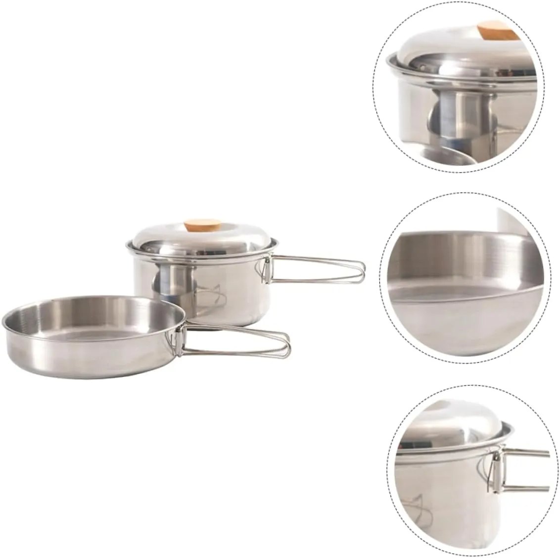 HANABASS 2pcs Picnic Pan Set Outdoor Camping Cookware Outdoor Cooking Supplies Outdoor Cookware Portable Picnic