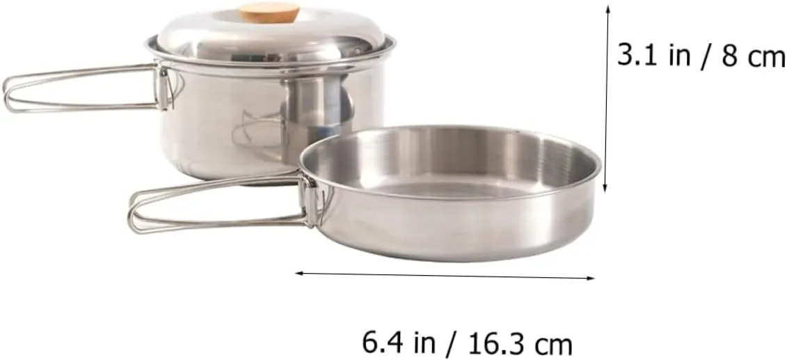 HANABASS 2pcs Picnic Pan Set Outdoor Camping Cookware Outdoor Cooking Supplies Outdoor Cookware Portable Picnic