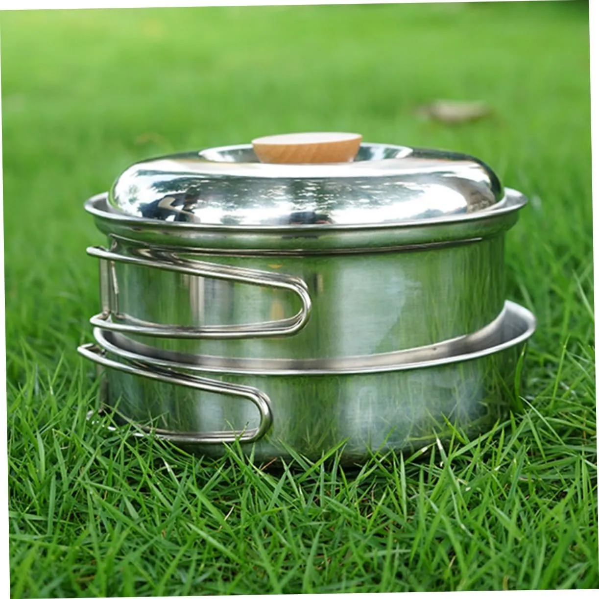 HANABASS 2pcs Picnic Pan Set Outdoor Camping Cookware Outdoor Cooking Supplies Outdoor Cookware Portable Picnic