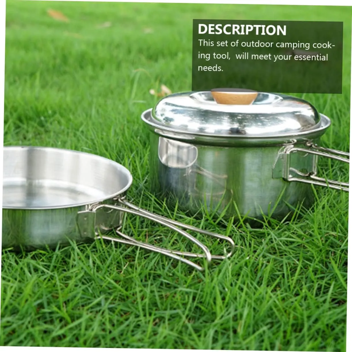 HANABASS 2pcs Picnic Pan Set Outdoor Camping Cookware Outdoor Cooking Supplies Outdoor Cookware Portable Picnic