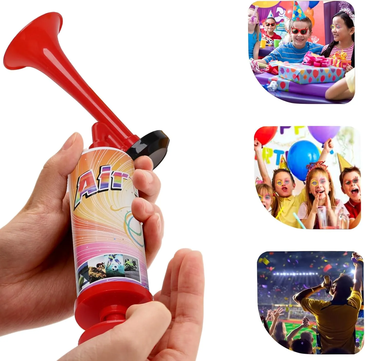 Handheld Horn, BANHAO Football Air Horn Hand Push Pump Children Party Noisemaker Cheer-leading Fans 2pcs