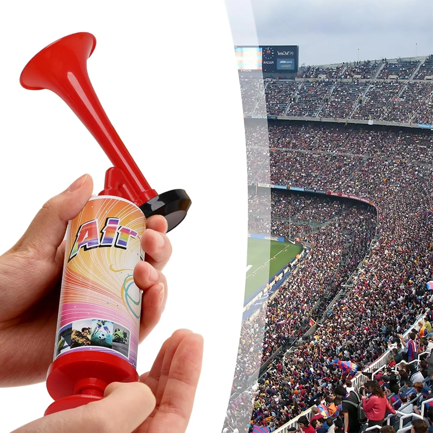 Handheld Horn, BANHAO Football Air Horn Hand Push Pump Children Party Noisemaker Cheer-leading Fans 2pcs