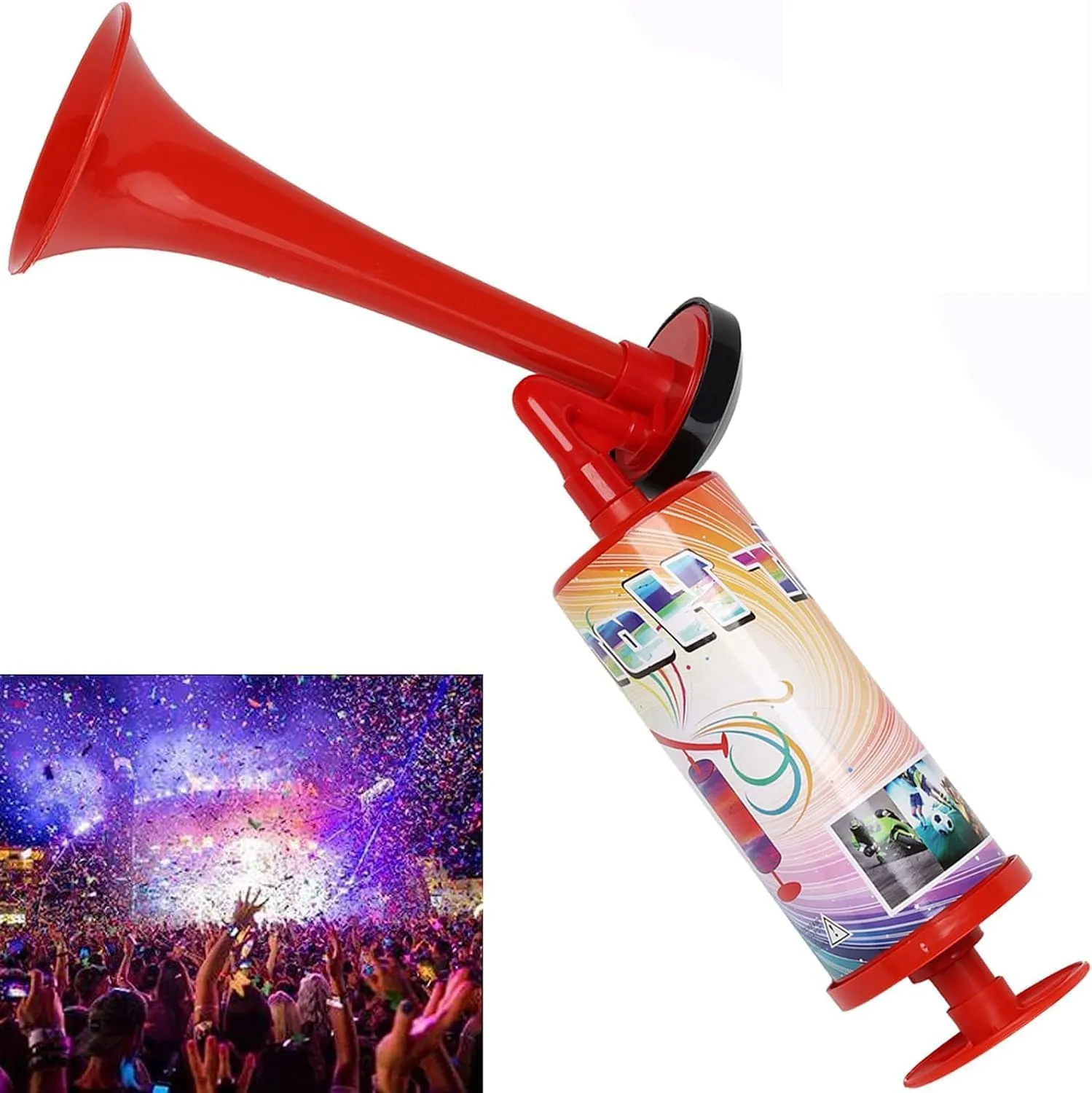 Handheld Horn, BANHAO Football Air Horn Hand Push Pump Children Party Noisemaker Cheer-leading Fans 2pcs