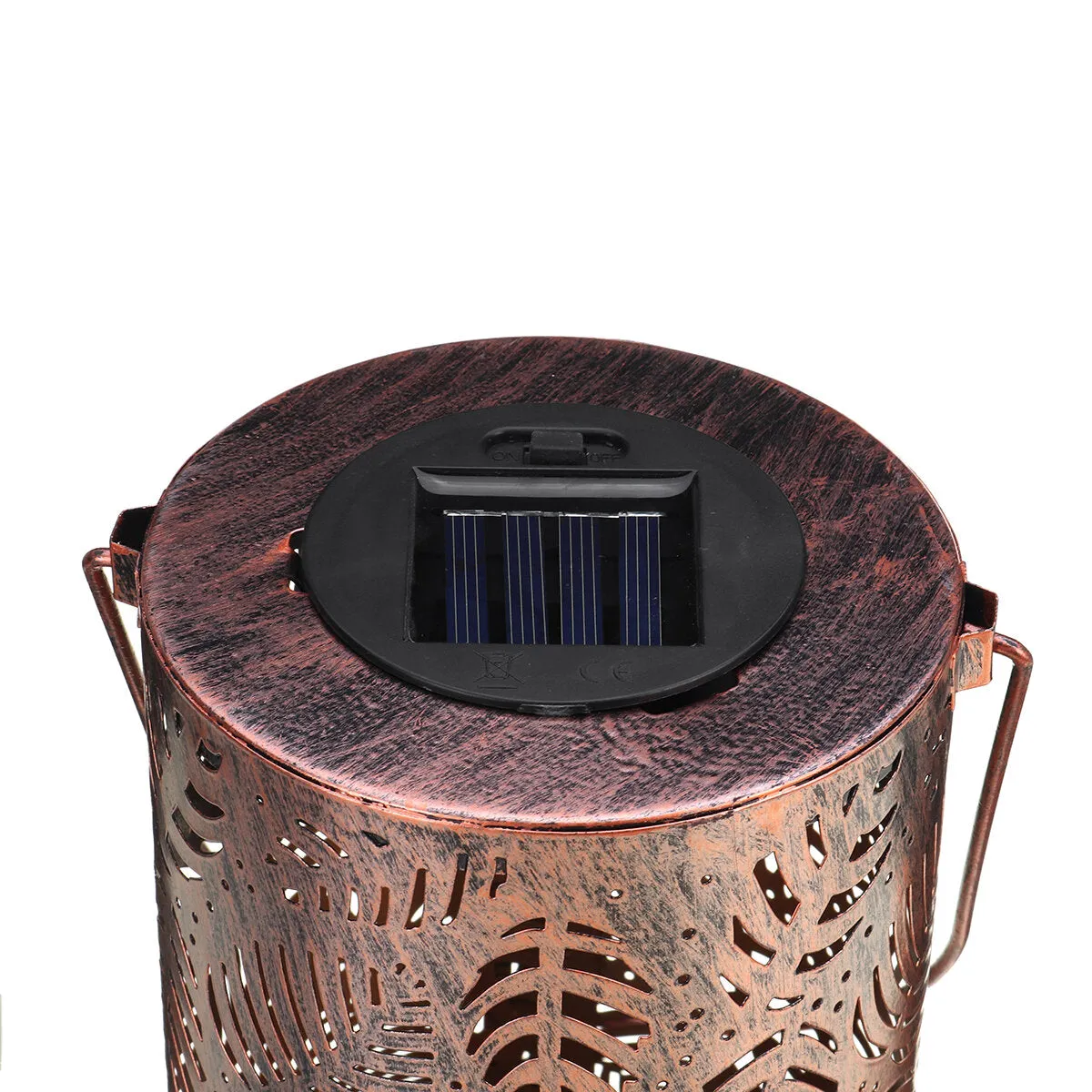 Hanging LED Solar Light Wrought Iron Hollow Leaf Lantern Garden Lawn Yard Table Decorative Outdoor Lamp