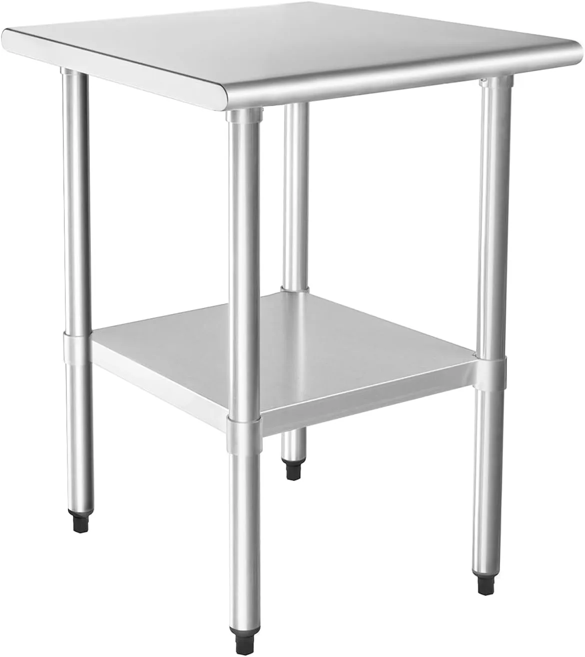 HARDURA Stainless Steel Table 24X24 Inches with Undershelf and Galvanized Legs NSF Heavy Duty Commercial Prep Work Table for Restaurant Kitchen Home and Hotel