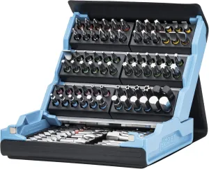 HAZET Smartcase bit set 2200SC-3 I 96-piece set, drive: hexagon 6.3 (1/4 inch), maximum number of tools in minimum space for best overview I foldable tool set