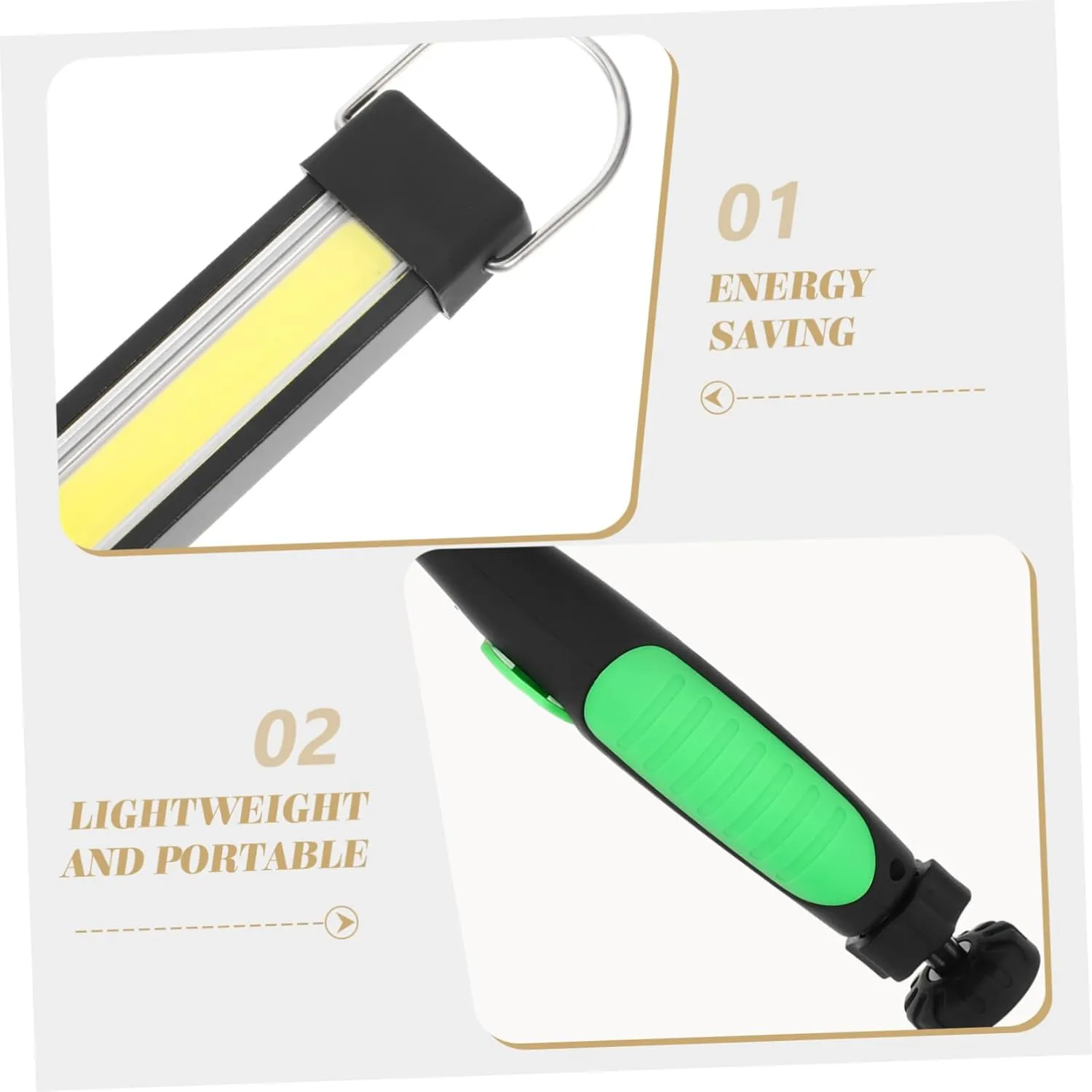 Hemoton Rechargeable Flashlight 360° Rotatable Led for Car Maintenance Camping Inspection