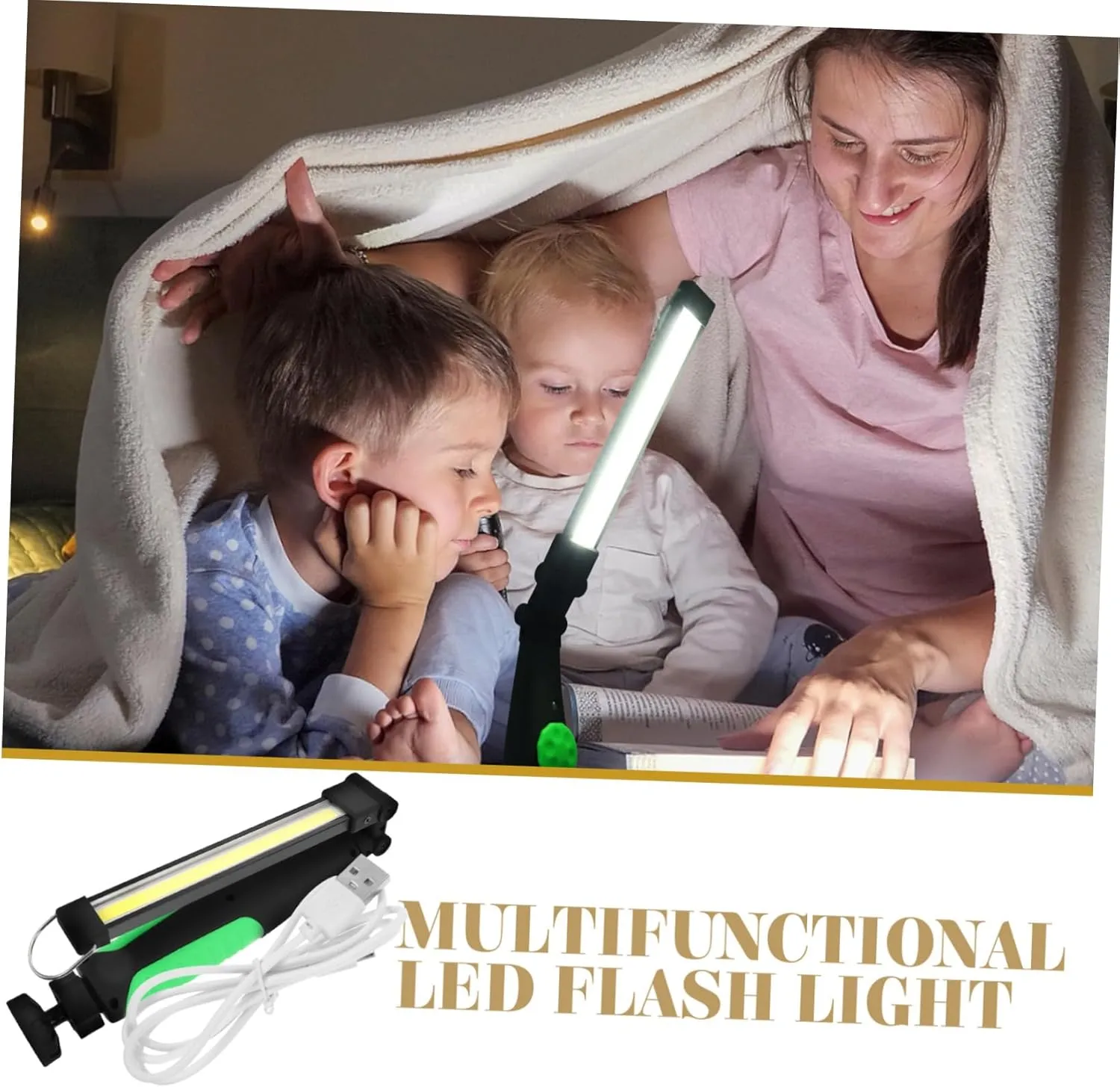 Hemoton Rechargeable Flashlight 360° Rotatable Led for Car Maintenance Camping Inspection