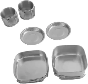 Hiking Cookware Kit Camping Cookset Pots Pans Lightweight Portable Stainless Steel for Outdoor Home Use