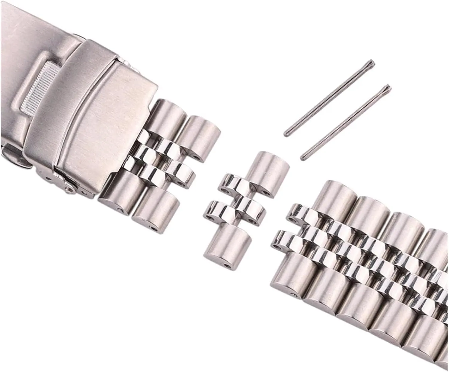 HMFang Stanless Steel Watch Band Bracelet Women Men Silver Solid Metal Strap 18mm 20mm 22mm 24mm Watchband