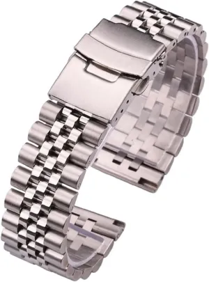 HMFang Stanless Steel Watch Band Bracelet Women Men Silver Solid Metal Strap 18mm 20mm 22mm 24mm Watchband