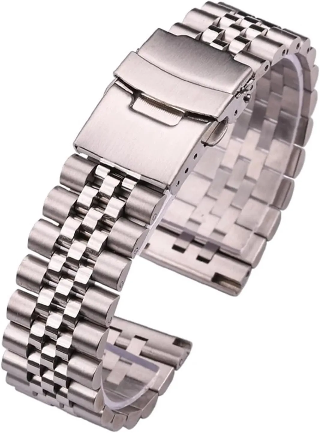 HMFang Stanless Steel Watch Band Bracelet Women Men Silver Solid Metal Strap 18mm 20mm 22mm 24mm Watchband