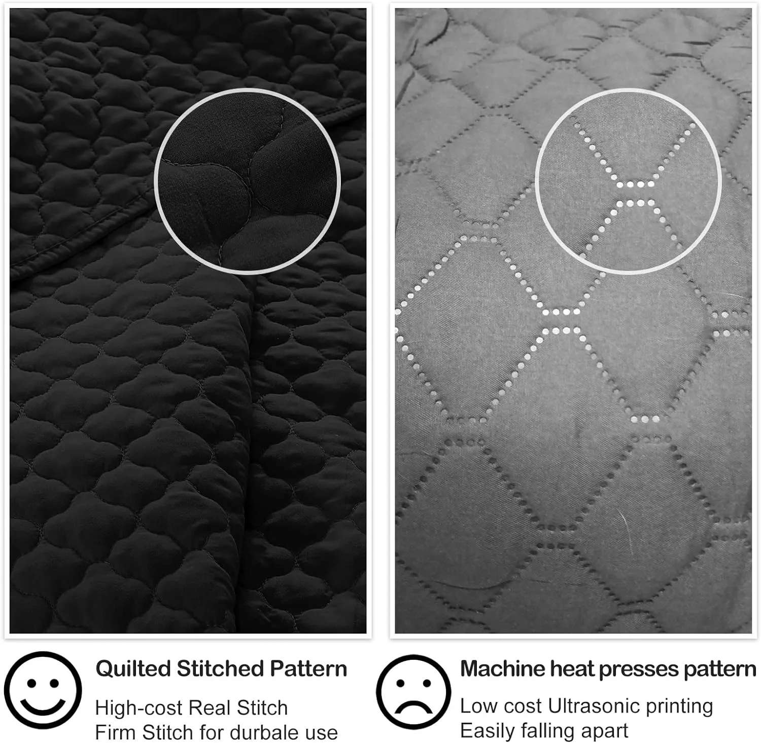 HORIMOTE HOME Quilt Set Queen Size, Black Bedspread with Clouds Pattern, Soft Coverlet Set Lightweight Microfiber Quilted Bedspread for All Season, Includes 1 Quilt and 2 Pillow Shams