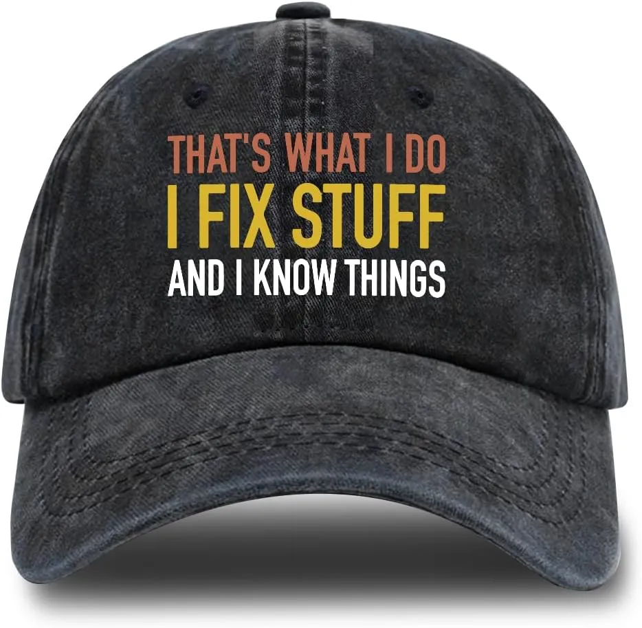 Humor Saying Adjustable Washed Cotton Baseball Cap, Funny Retro Trucker Hat Gift for Men Women Dad Husband Coworker