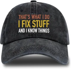 Humor Saying Adjustable Washed Cotton Baseball Cap, Funny Retro Trucker Hat Gift for Men Women Dad Husband Coworker