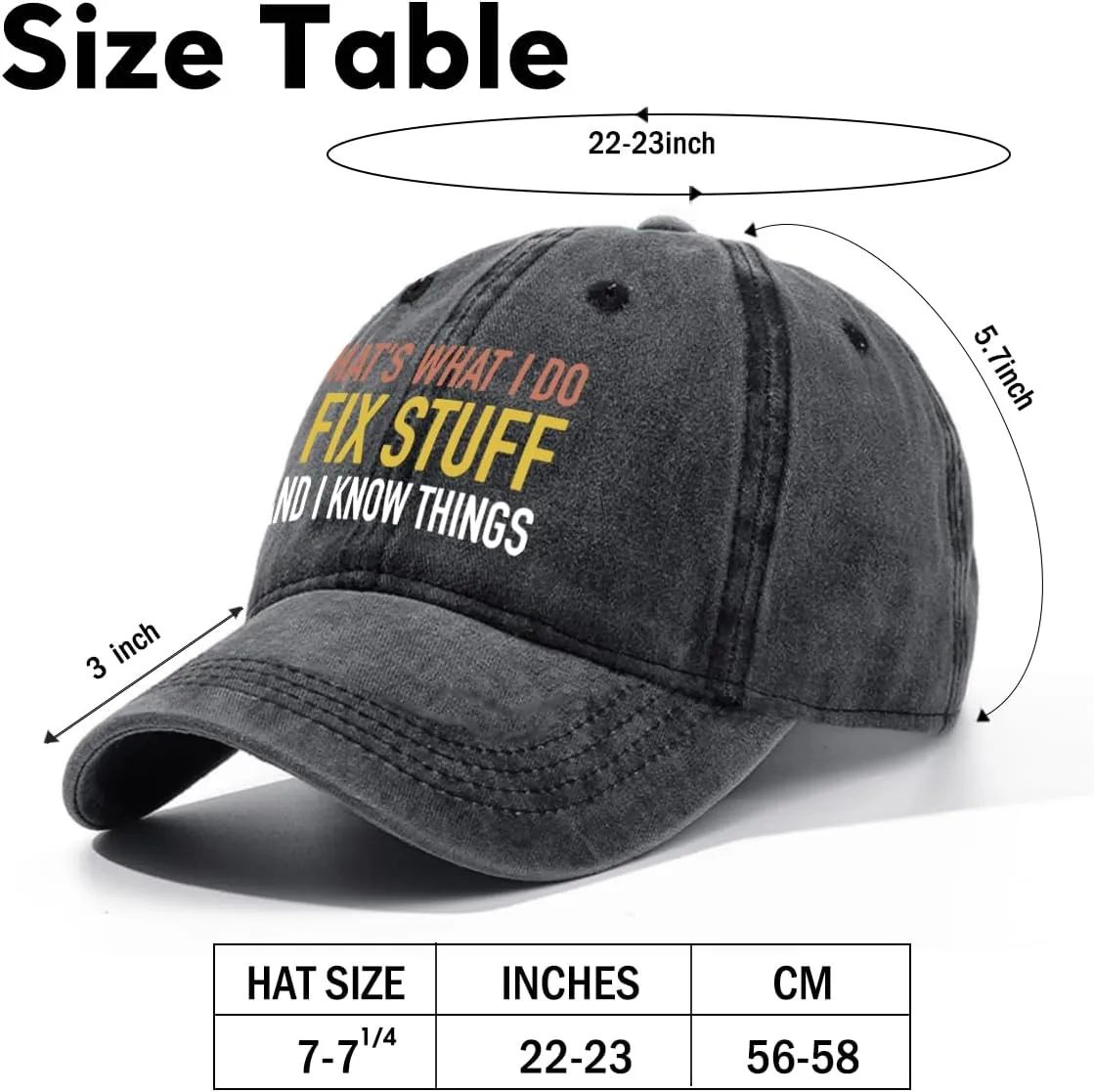 Humor Saying Adjustable Washed Cotton Baseball Cap, Funny Retro Trucker Hat Gift for Men Women Dad Husband Coworker