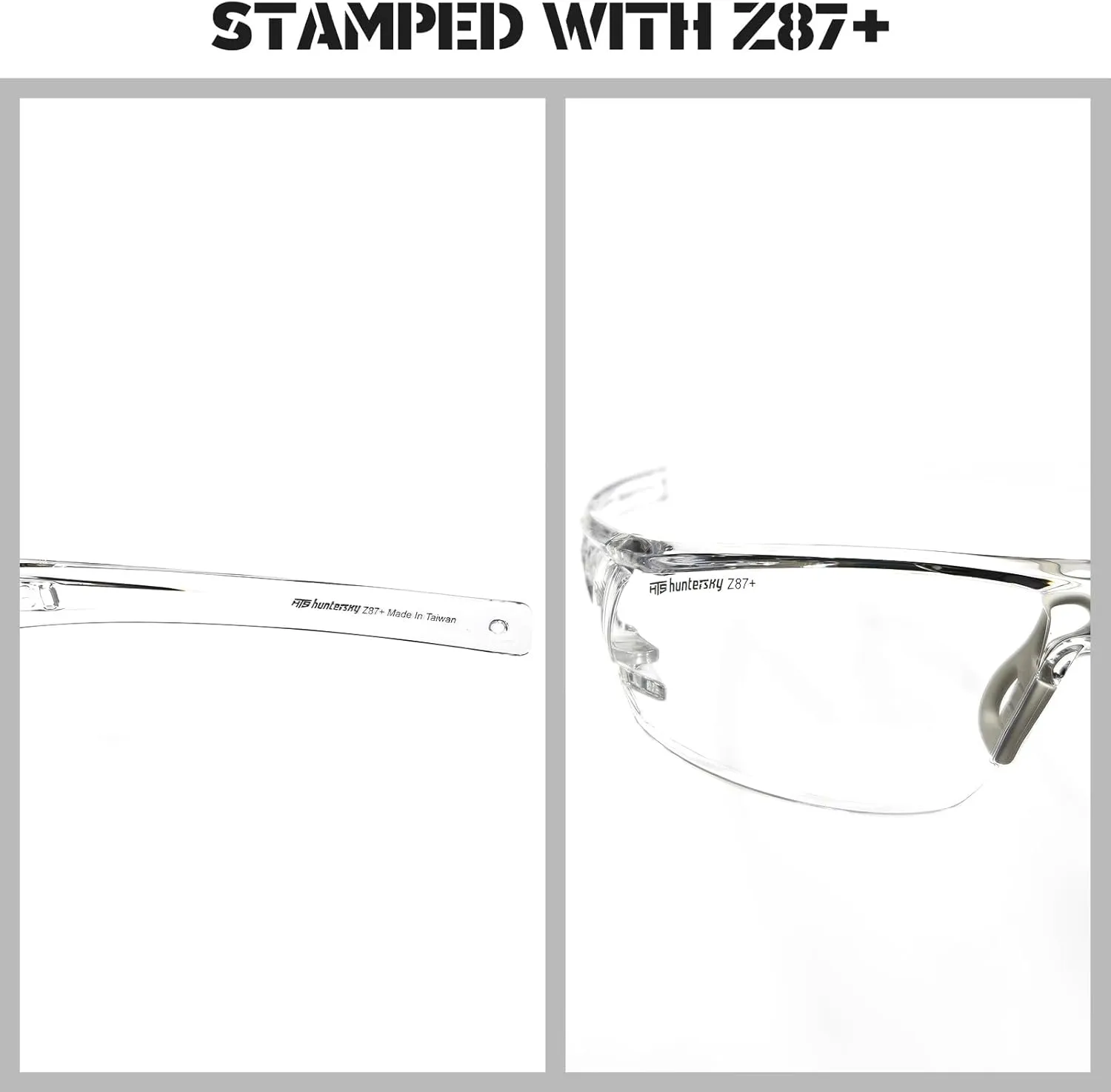 HUNTERSKY HTS Lightweight Protective Anti-Fog Wrap-Around Clear Shooting Safety Glasses with ANSI Z87.1 Scratch Resistant…