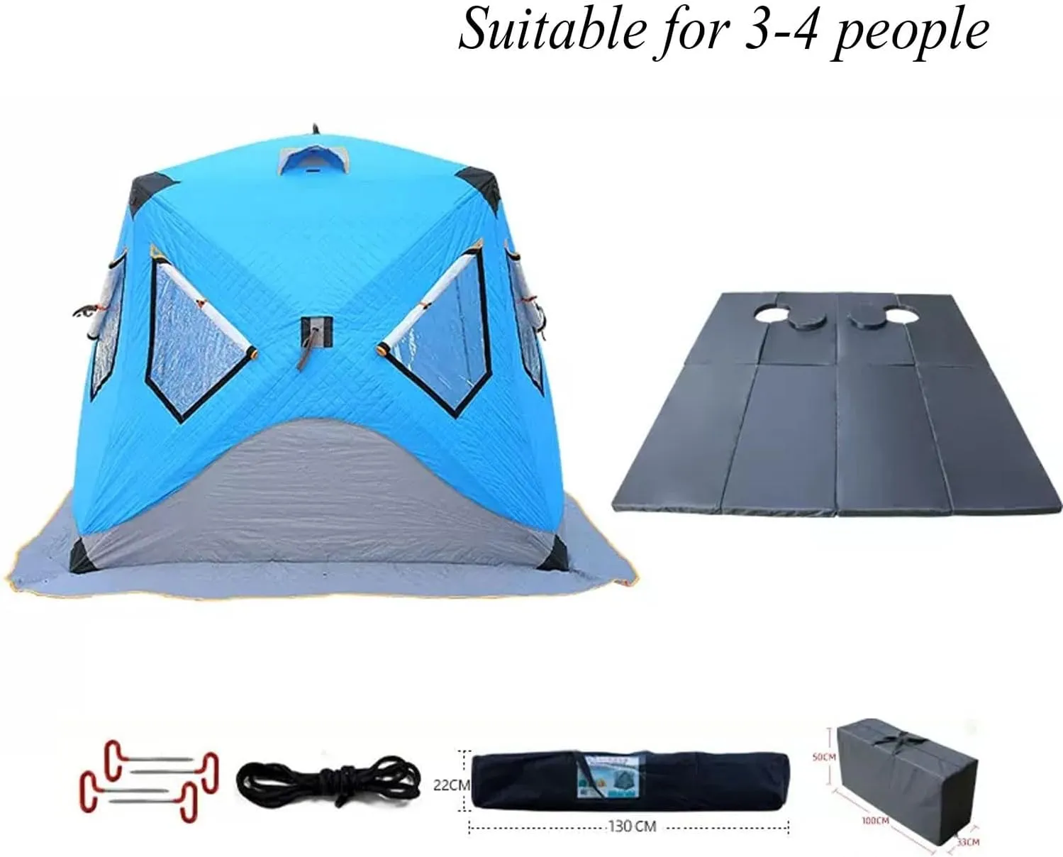 ice Fishing Tent ice Fishing shelter Insulated Cotton Windproof and Cold-Proof Ice Fishing Tent, Winter Outdoor Equipment(Color:1)