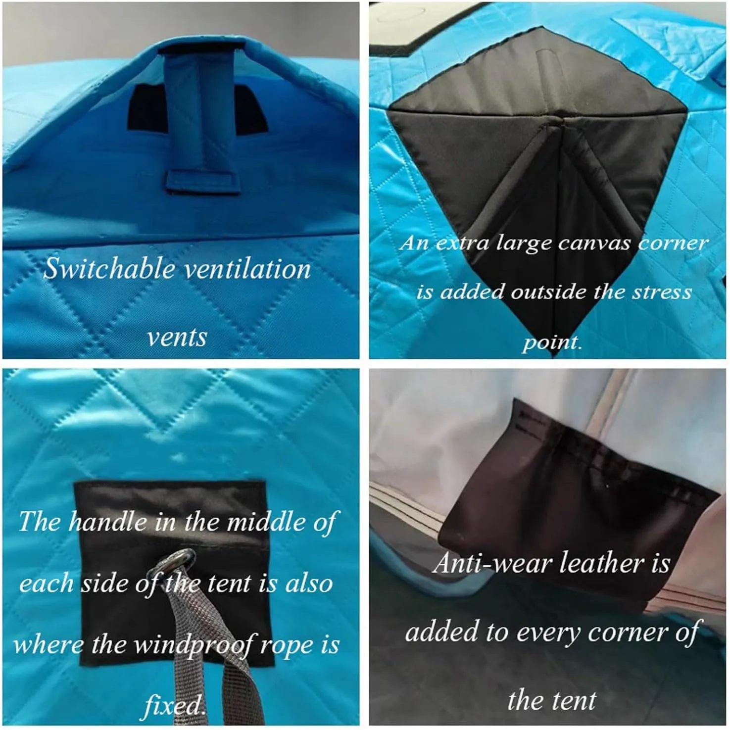 Ice Fishing Tent, Insulated 3-4 Person Portable Quick-Open Hexagonal Warm & Anti-Cold, With Chimney (Color: 4)