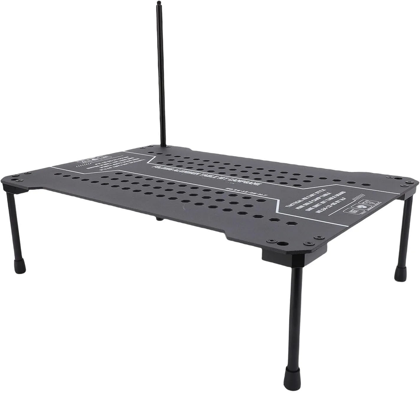 IGT Folding Camping Table, Foldable Picnic Table with 4 Corner and 1/4 inch Threaded Hole, Modular Standard Size for BBQ, Camping, Beach, Carbon Steel, Aluminum Alloy